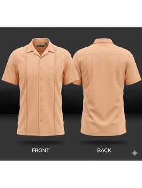🧡 Cubavera Men’s Peach Guayabera Camp Shirt 4XLT Tall 13-1 🧡